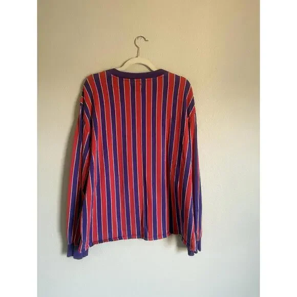 Guess U.S.A. Long Sleeve Red Purple Striped Shirt Men’s Size XL Retro ASAP Rocky - Picture 4 of 5